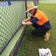Fence repair to a sporting facility