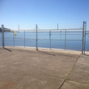 Chainwire security gates at boat ramp